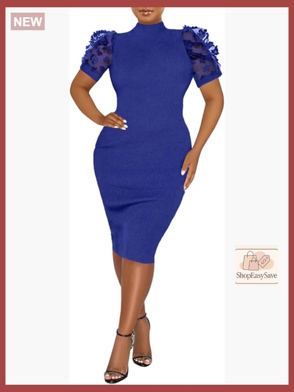 Sheer Mesh Bodycon Dress Puff Sleeve Midi Club Party Elegant Sexy